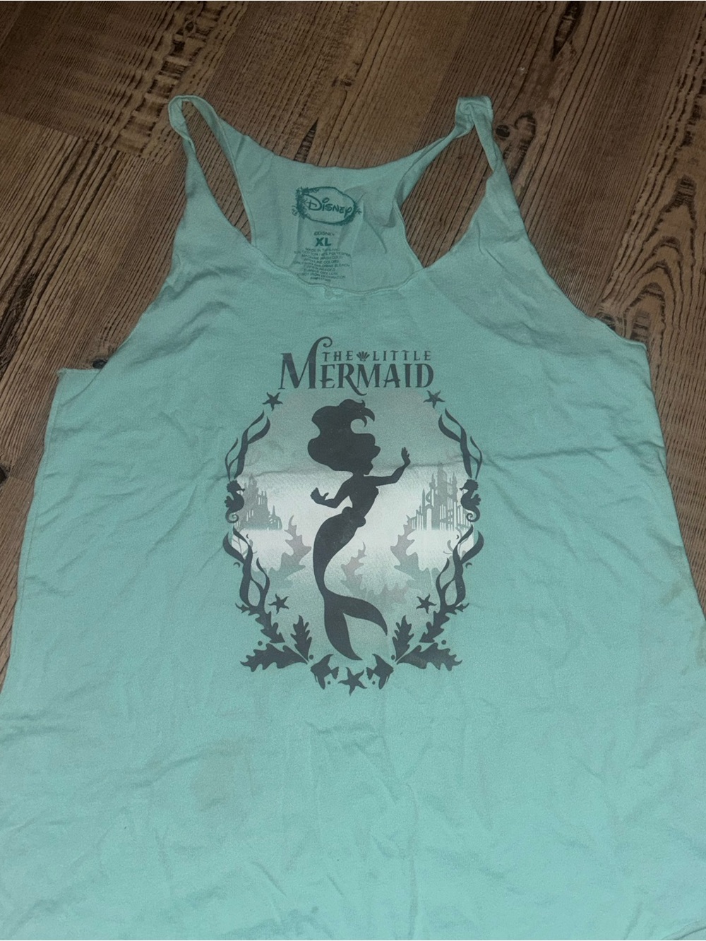 Disney Little Mermaid Mint Tank Top with Silhouette Graphic